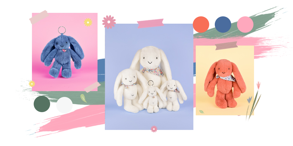 peluche  lapin fleurette
