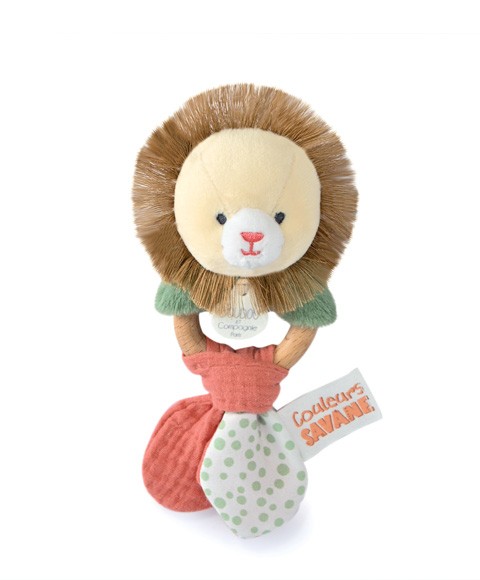 hochet bébé lion vert