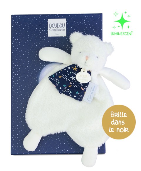 Doudou plat Ours Luminescent - 26 cm - Clair de Lune